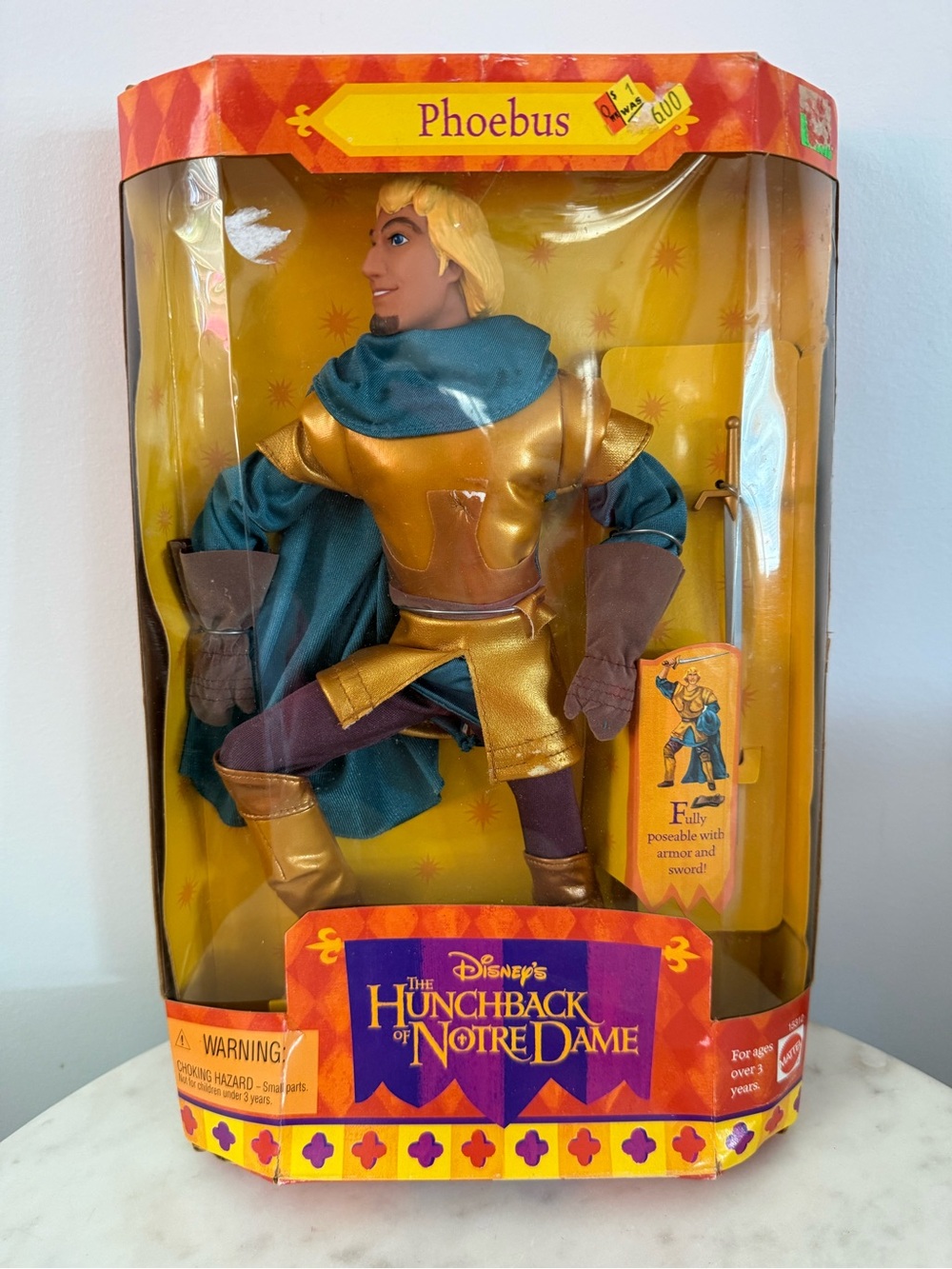 1995 Disney's Hunchback of Notre Dame Phoebus Ken Doll New Mattel New In Box NOS